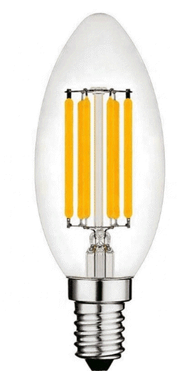 E12 DC Filament Bulbs Candelabra screw type base